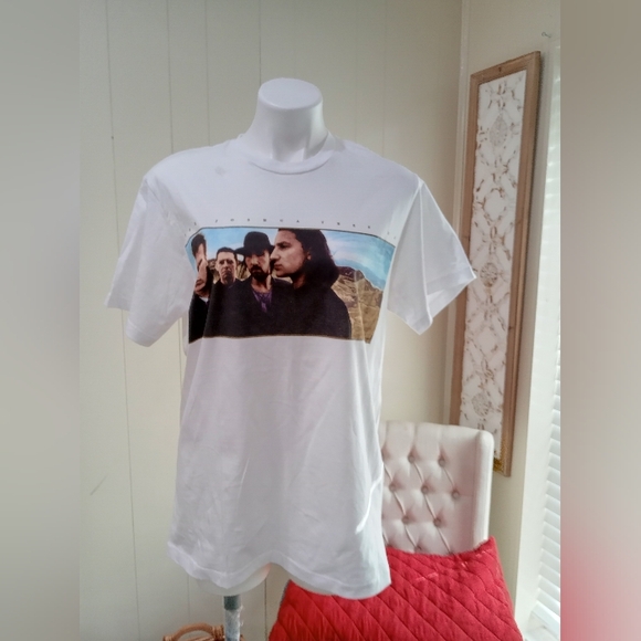 Tops - U2 Tour White Graphic T-shirt Merch Joshua Tree Rock Band Unisex Sz Large